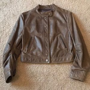 BCBG olive leather jacket